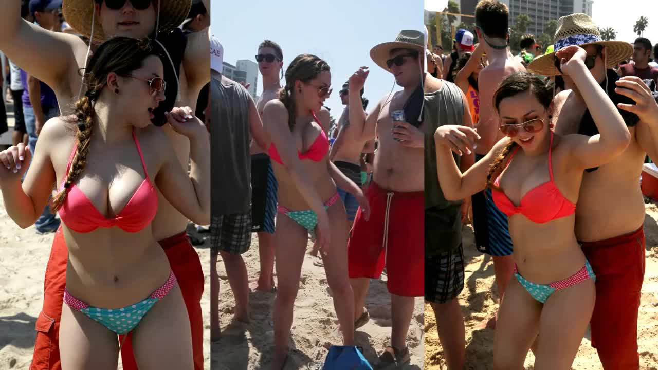 Beach boob shake video