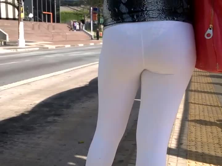 Tight White Pants - Spying sexy panties under white pants - Voyeur Videos