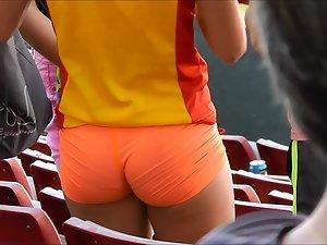 Tight little ass in orange shorts Picture 3