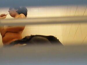 Peeping through ventilation on naked latina in shower Picture 4