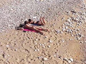 Drone Voyeur Cam Beach - Hot friends get flattered by drone voyeur on beach - Voyeur Videos