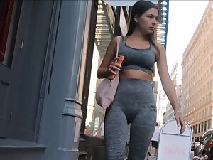 Looking hot while in her gym outfit