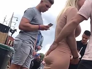 Big butt of hot blonde gets a nice spank
