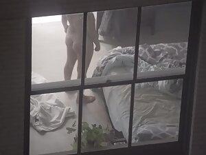 Peeping on naked neighbor interacting with her cat Picture 7