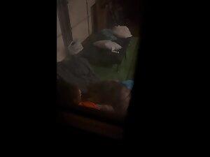 Window peep on neighbor sucking dick in her apartment Picture 6