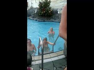 Naked girls exiting the swimming pool Picture 6
