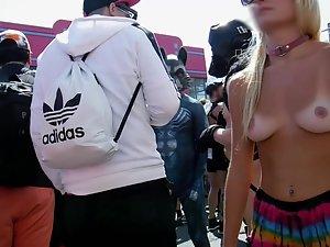 Discreetly filming hottest tits at a sex festival Picture 3