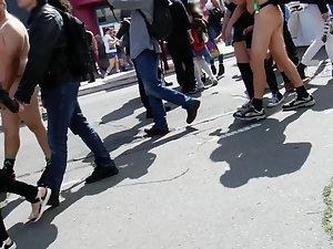 Discreetly filming hottest tits at a sex festival