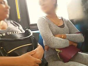 Bus voyeur checks out fine exotic girl Picture 2