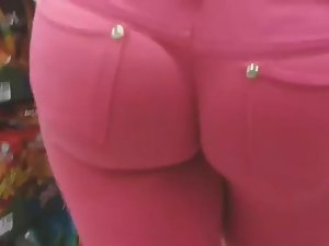 Hot ass in very tight pink pants