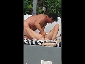 Two couples having sex at hotel swimming pool area Picture 3