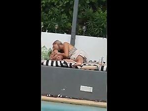 Two couples having sex at hotel swimming pool area Picture 5