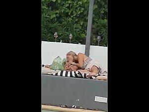 Two couples having sex at hotel swimming pool area Picture 6