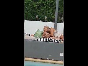 Two couples having sex at hotel swimming pool area Picture 7