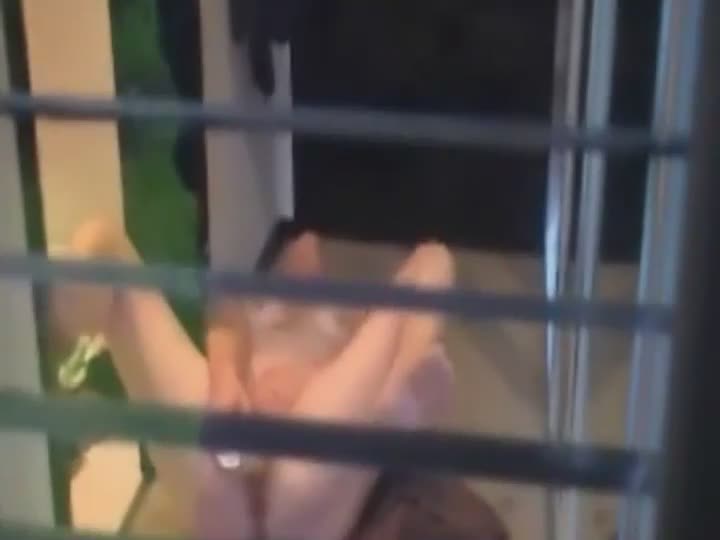 Masturbation caught from a window