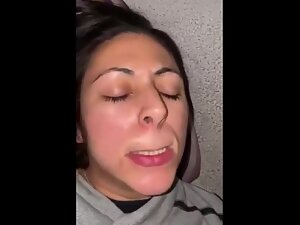 Horny latina bites her lips during anal sex