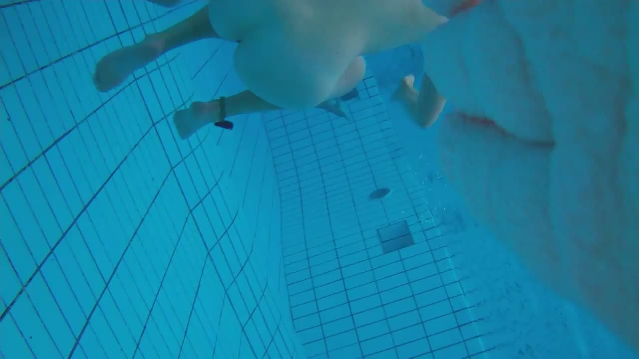 Underwater scenes of the nude chicks in the sauna pool