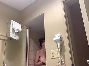 Spying on big natural boobs in the bathroom Picture 6