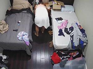 Spying on naked roommate putting on a sexy thong Picture 2