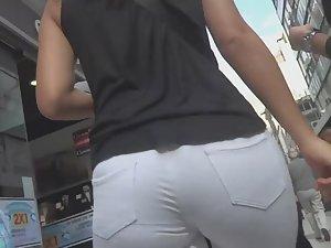 Big ass is emphasizes in white pants Picture 4