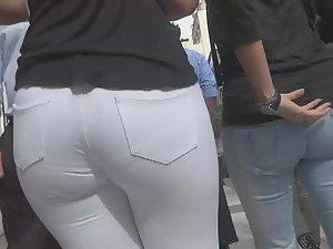 Big ass is emphasizes in white pants Picture 7