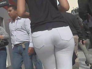 Big ass is emphasizes in white pants Picture 8