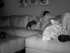 Spying on cute couple watching movie and fucking Picture 1