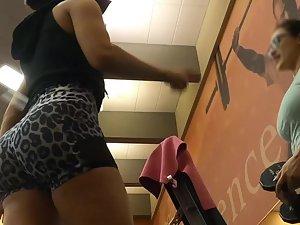 Fitness babe in jaguar shorts Picture 2