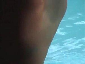 Naked neighbor girl is peeped on at the pool Picture 7