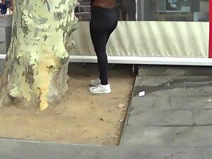 Voyeur caught black girl's tits while she changes in public Picture 8