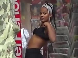 Voyeur caught black girl's tits while she changes in public