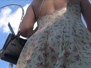 Upskirt of a hot girl with a flirty smile Picture 4